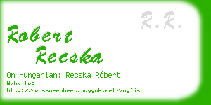 robert recska business card